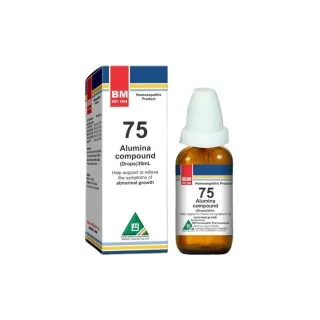 BM 75 Drops homeopathic drops on a pure white background
