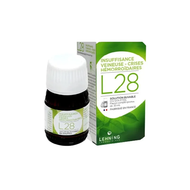 L-28 30 ml Drops by Lehning Laboratories, product package on white background