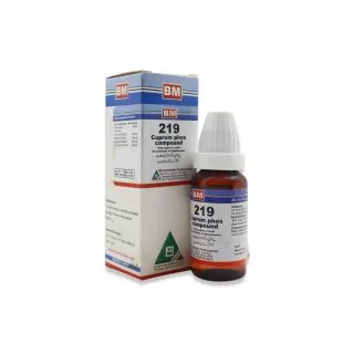 BM 219 Drops homeopathic drops on a pure white background