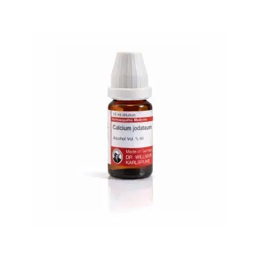 Calcium Jodataum (IOD) mixed pack formats homeopathic dilutions and tablets bottle or pack on white background