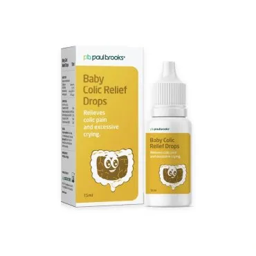 Baby Colic Relief Drops by Paul Brooks, product pack on a white background