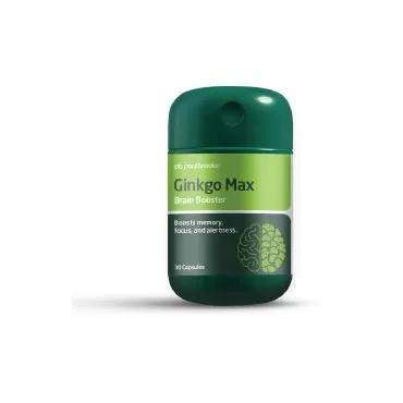 Ginkgo Max Capsules by Paul Brooks, product pack on a white background
