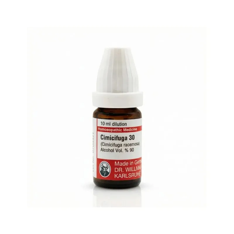 Cimicifuga Racemosa 10ml homeopathic dilutions and mother tincture bottle or pack on white background