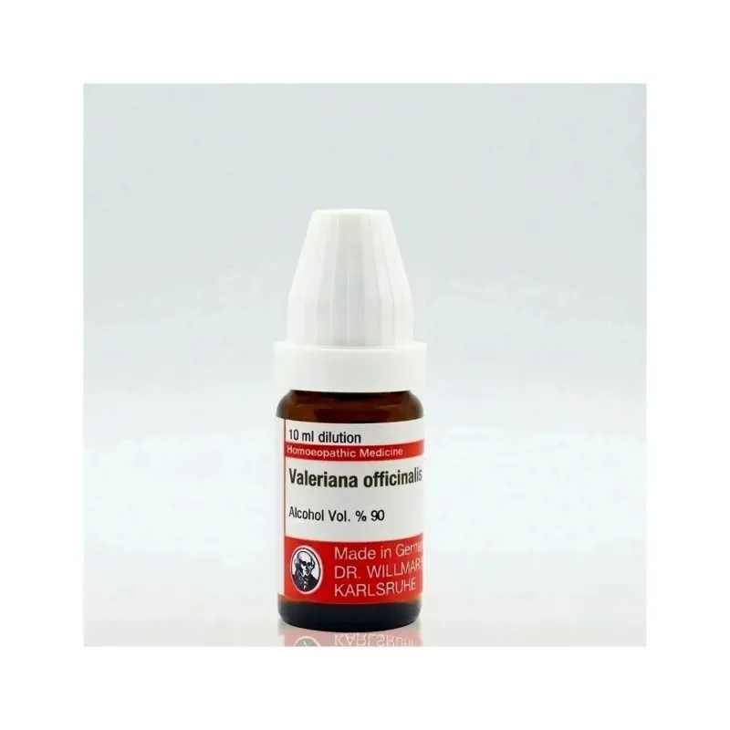 Valeriana Officinalis 10ml homeopathic dilutions and mother tincture bottle or pack on white background