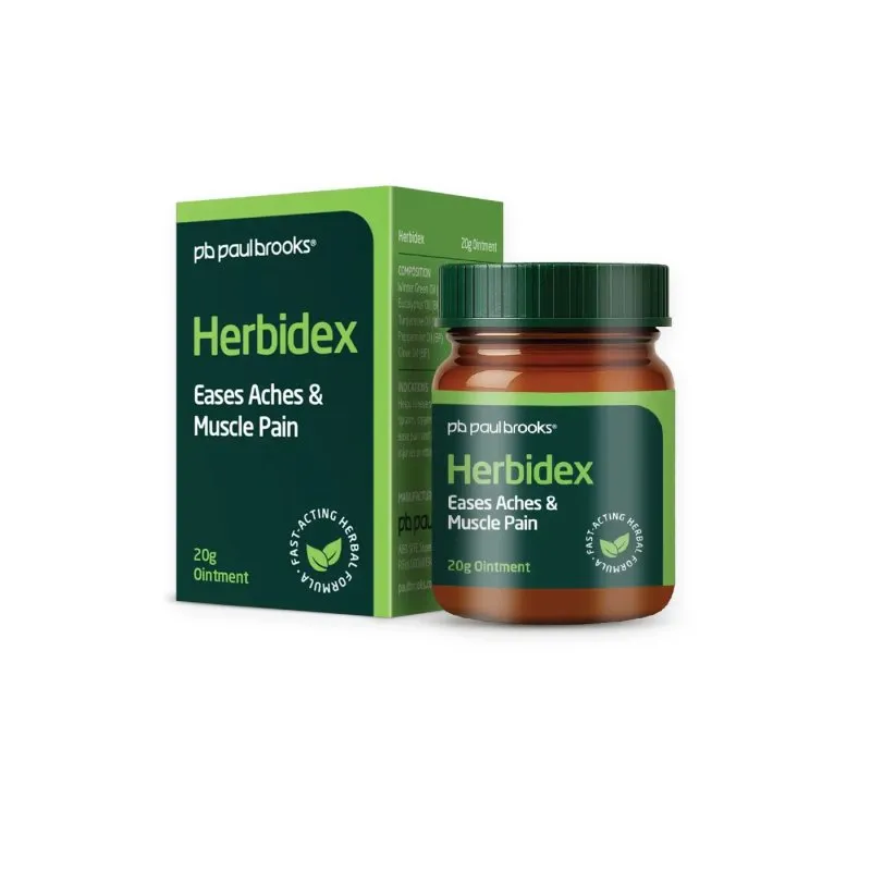 Herbidex Ointment by Paul Brooks, product pack on a white background