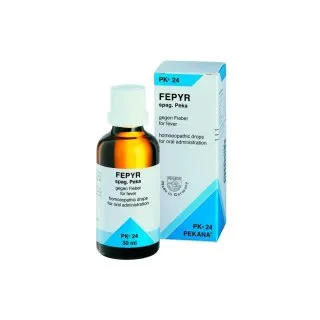 Pekana PK 24 FEPYR Drops, 30 ml homeopathic drops, original product packaging
