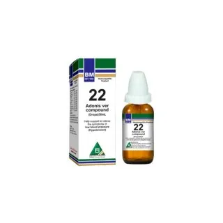 BM 22 Drops homeopathic drops on a pure white background