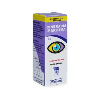 Cineraria Maritima Eye Drops by Dr. Masood, original product packaging on a white background