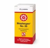 Bioplasgen No. 20 20g homeopathic combination tablets by Dr. Willmar Schwabe on a pure white studio background