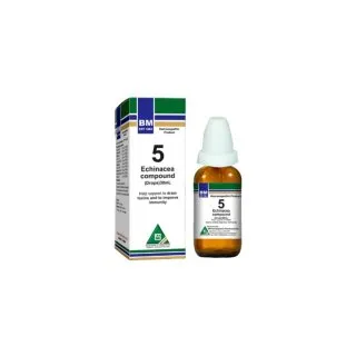BM 5 Drops homeopathic drops on a pure white background