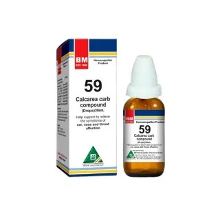 BM 59 Drops homeopathic drops on a pure white background