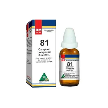 BM 81 Drops homeopathic drops on a pure white background