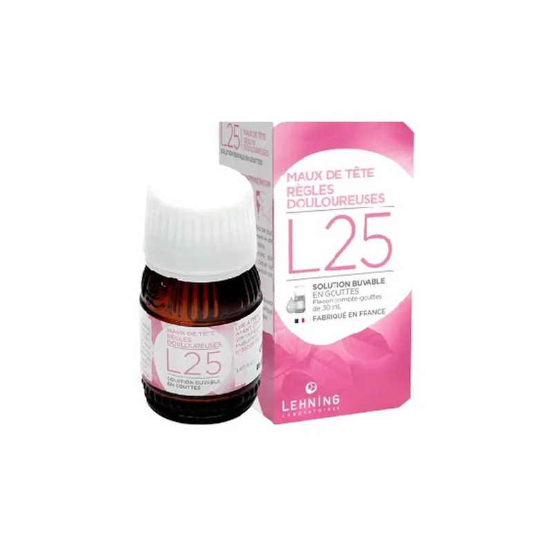 L-25 30 ml Drops by Lehning Laboratories, product package on white background