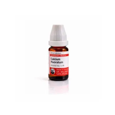 Calcium Fluoratum 10ml liquid homeopathic dilution bottle or pack on white background