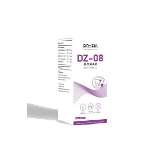 DZ-08 Borax by Dr Zia Pharma, product pack centered on a white background