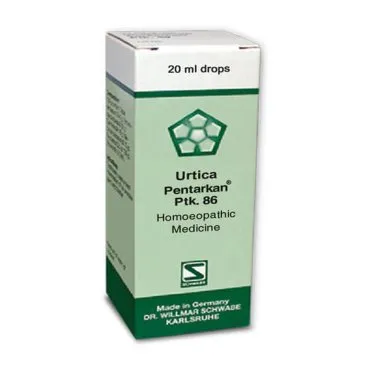 Urtica Pentarkan Ptk. 86 20ml Drops by Dr. Willmar Schwabe, original homeopathic packshot on white background