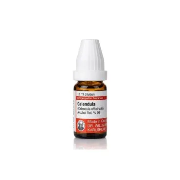 Calendula Officinalis 10ml homeopathic dilutions and mother tincture bottle or pack on white background
