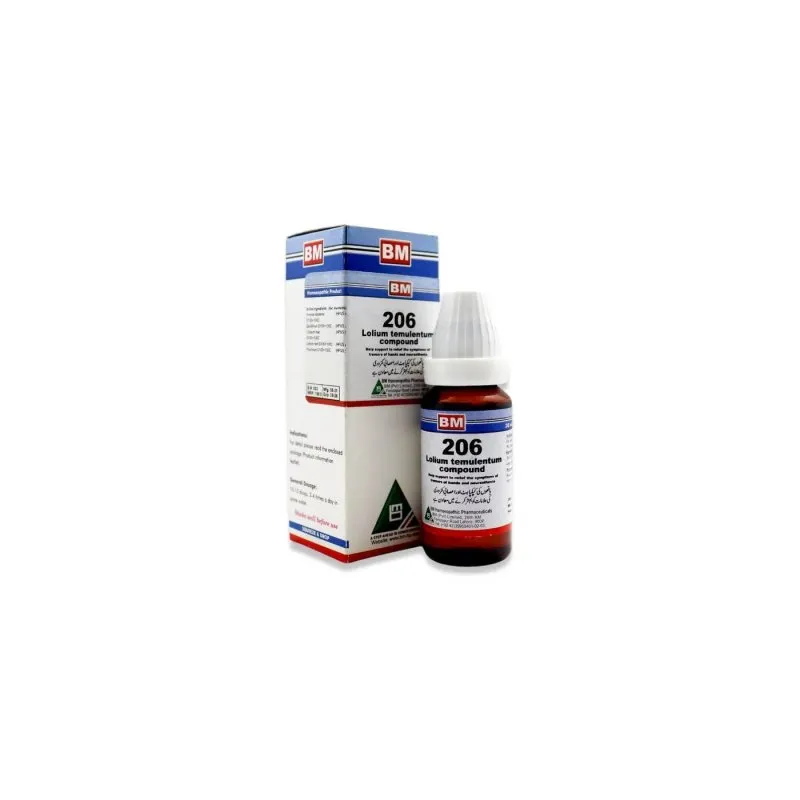 BM 206 Drops homeopathic drops on a pure white background
