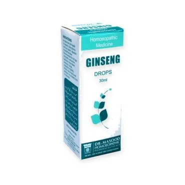 Ginseng Drops by Dr. Masood, original product packaging on a white background