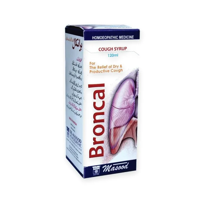 Broncal Syrup by Dr. Masood, original product packaging on a white background