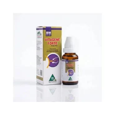 BM Vitagene Forte Drops homeopathic drops on a pure white background