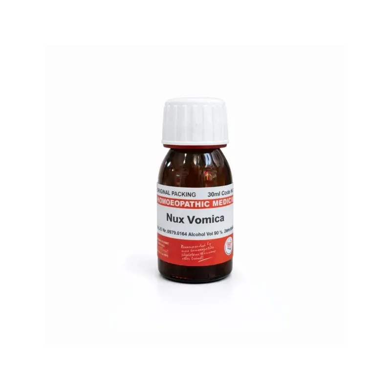 Nux Vomica homeopathic dilution bottle