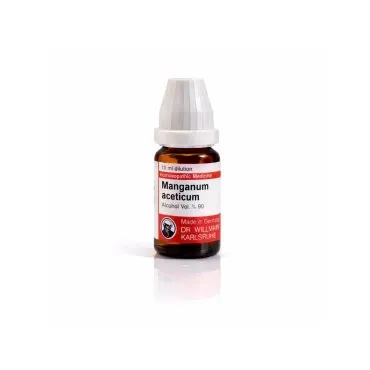 Manganum Aceticum 10ml liquid homeopathic dilution bottle or pack on white background