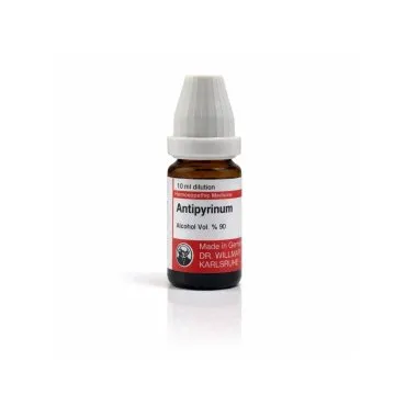 Antipyrinum mixed pack formats homeopathic dilutions and tablets bottle or pack on white background