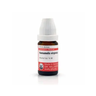 Hamamelis Virginica 10ml homeopathic dilutions and mother tincture bottle or pack on white background