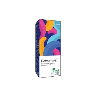 Deworm Z by Dr Zia Pharma, product pack centered on a white background