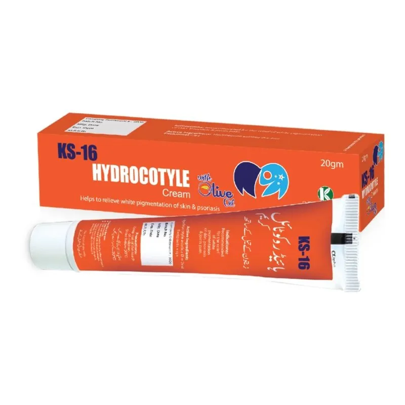KS 16 HYDROCOTYLE Cream (With Olive Oil) 20 g, Kamal Laboratories product pack on a white background