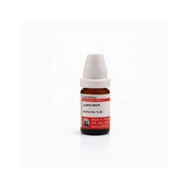 Lupulinum 10ml homeopathic dilutions and mother tincture bottle or pack on white background