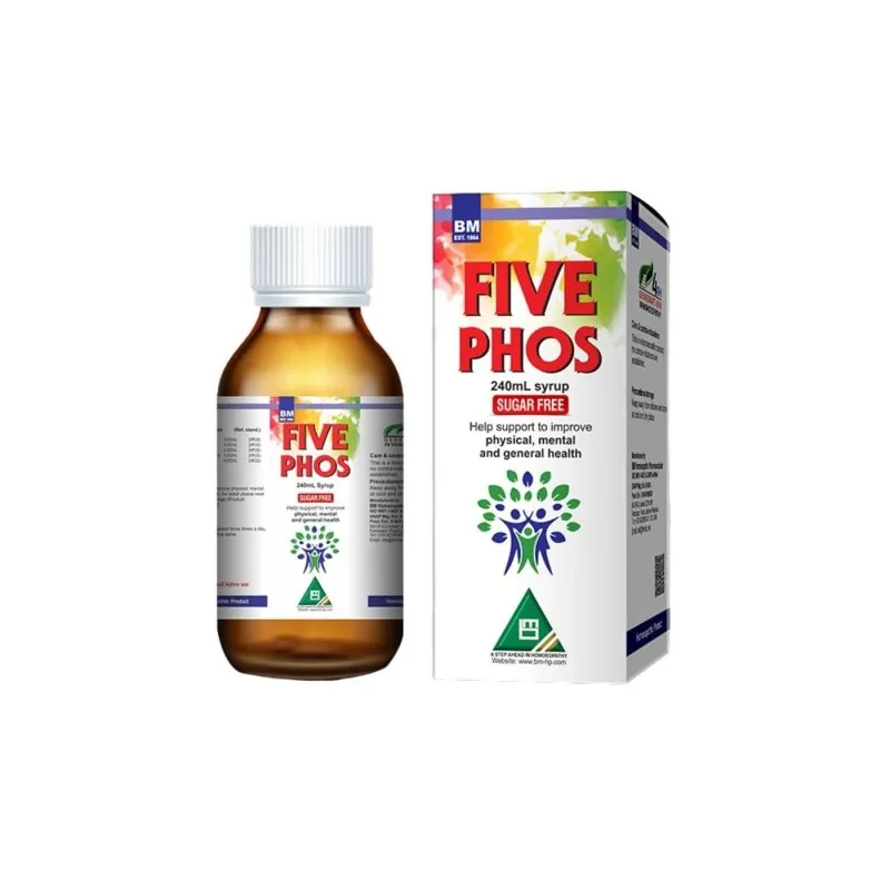 BM Five Phos Syrup homeopathic syrup on a pure white background