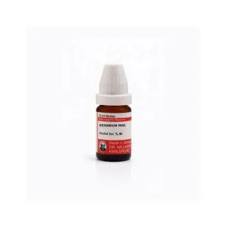 Geranium Mac 10ml homeopathic dilutions and mother tincture bottle or pack on white background