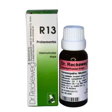 R13 Hemorrhoidal Drops by Dr. Reckeweg, 22ml pack