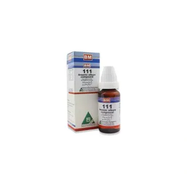 BM 111 Drops homeopathic drops by BM Homoeopathic Pharmaceuticals on a pure white background