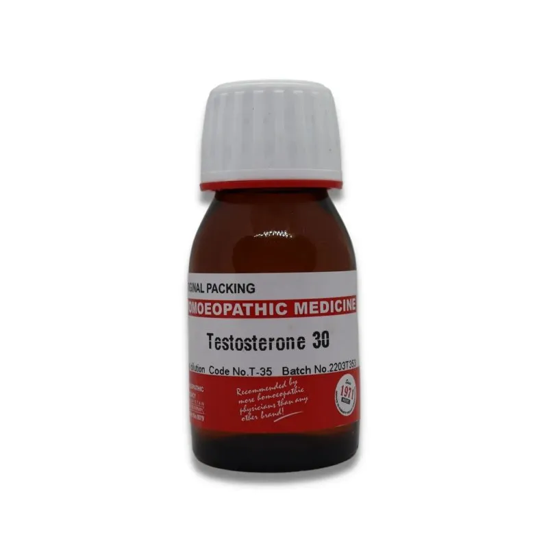 Testosterone homeopathic dilution bottle