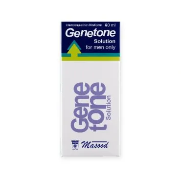 Genetone External Solution by Dr. Masood, original product packaging on a white background