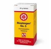 Bioplasgen No. 5 20g homeopathic combination tablets by Dr. Willmar Schwabe on a pure white studio background