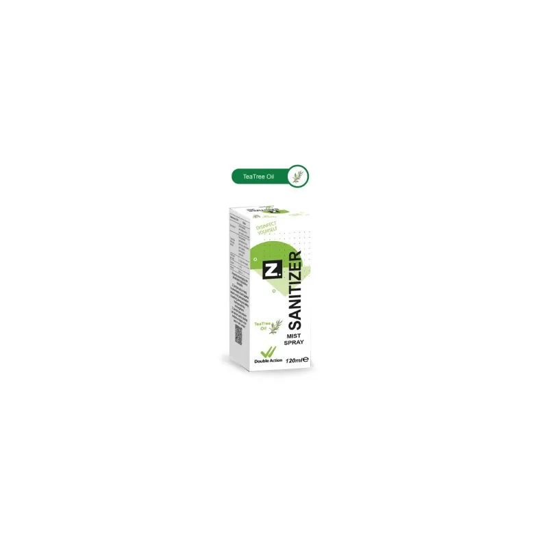 Z Sanitizer Spray Tea Tree Oil product packaging on a white background