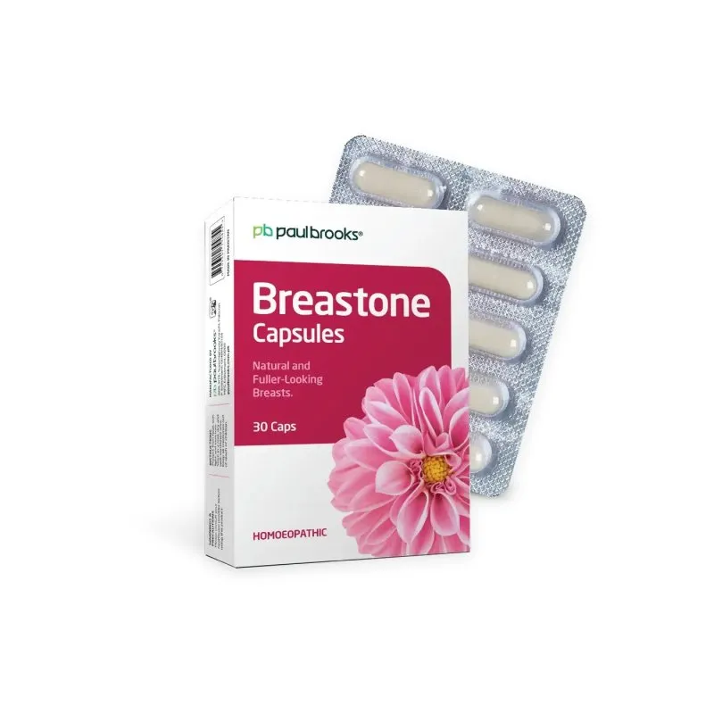Breastone Capsules by Paul Brooks, product pack on a white background