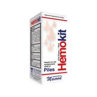 Hemokit Oral Drops by Dr. Masood, original product packaging on a white background