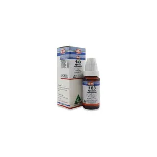 BM 183 Drops homeopathic drops by BM Homoeopathic Pharmaceuticals on a pure white background