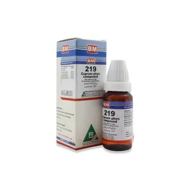 BM 219 Drops homeopathic drops on a pure white background
