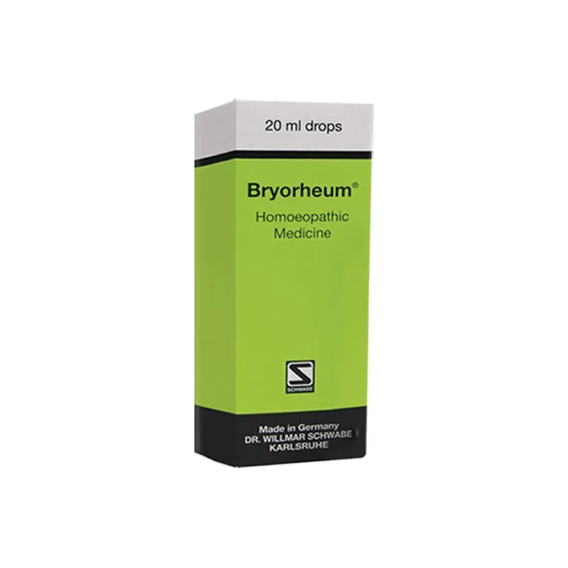 Bryorheum Drops 20ml by Dr. Willmar Schwabe, product packaging on a white background