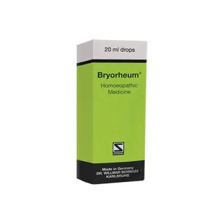 Bryorheum Drops 20ml by Dr. Willmar Schwabe, product packaging on a white background