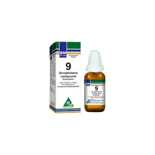 BM 9 Drops homeopathic drops on a pure white background