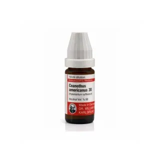 Ceanothus Americanus 10ml homeopathic dilutions and mother tincture bottle or pack on white background