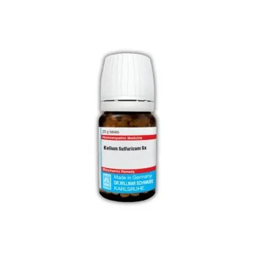 Kalium Sulfuricum Tablets 20g 20g homeopathic tablets bottle or pack on white background