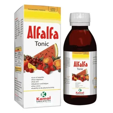 Alfalfa tonic, Kamal Laboratories product pack on a white background